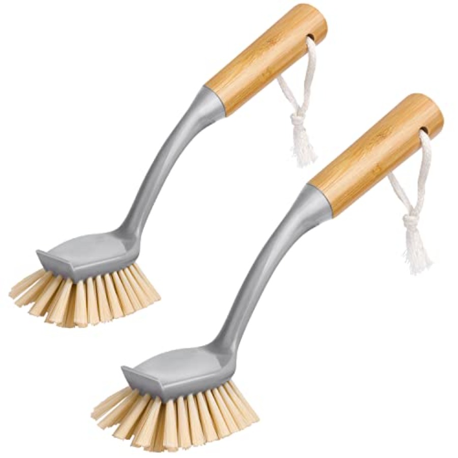 Dish Brush Bamboo - Sikat Piring dengan Gagang Bambu dan