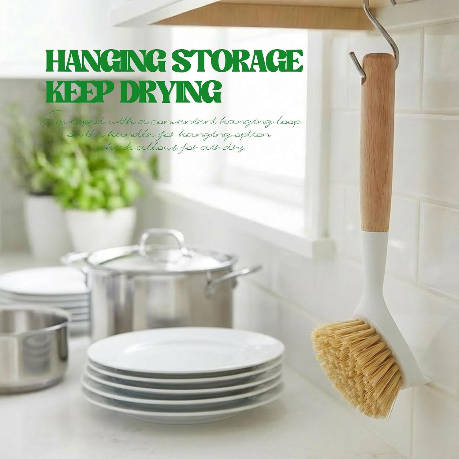 6Pcs Set Sikat & Spons Cuci Pi - Dish Brush Bamboo ulasan dan harga