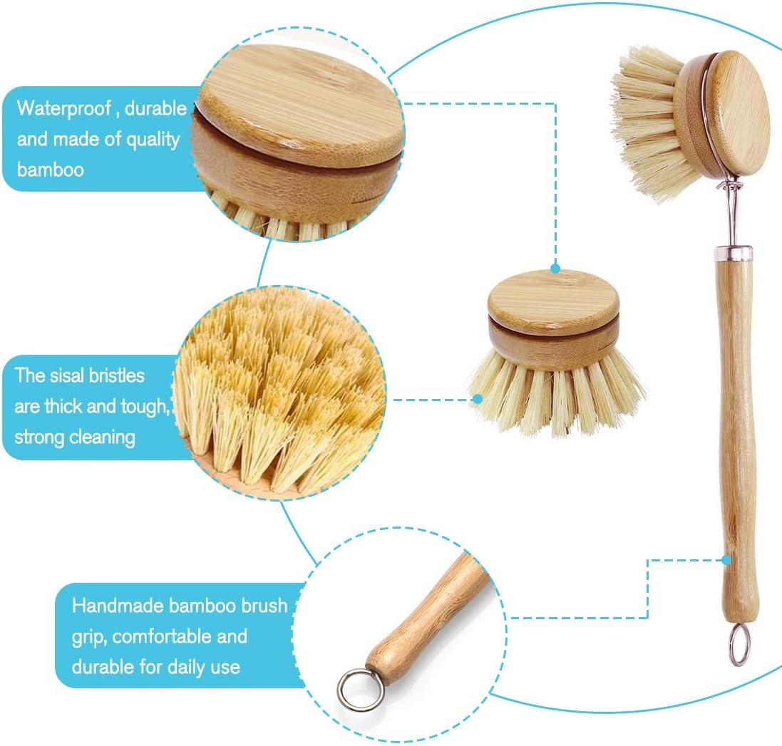 Sikat penggosok piring bambu,  - Dish Brush Bamboo ulasan dan harga
