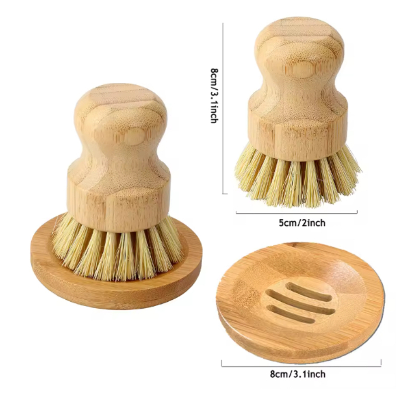 1 Set Sikat Cuci Piring Bambu, - Dish Brush Bamboo ulasan dan harga