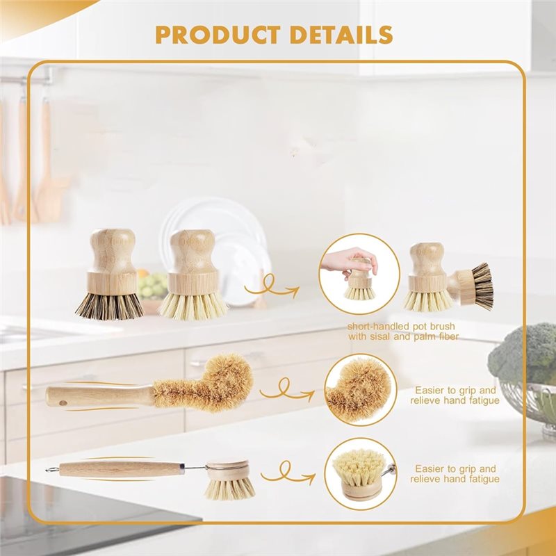 Set Sikat Piring Ergonomis ABN - Dish Brush Bamboo ulasan dan harga