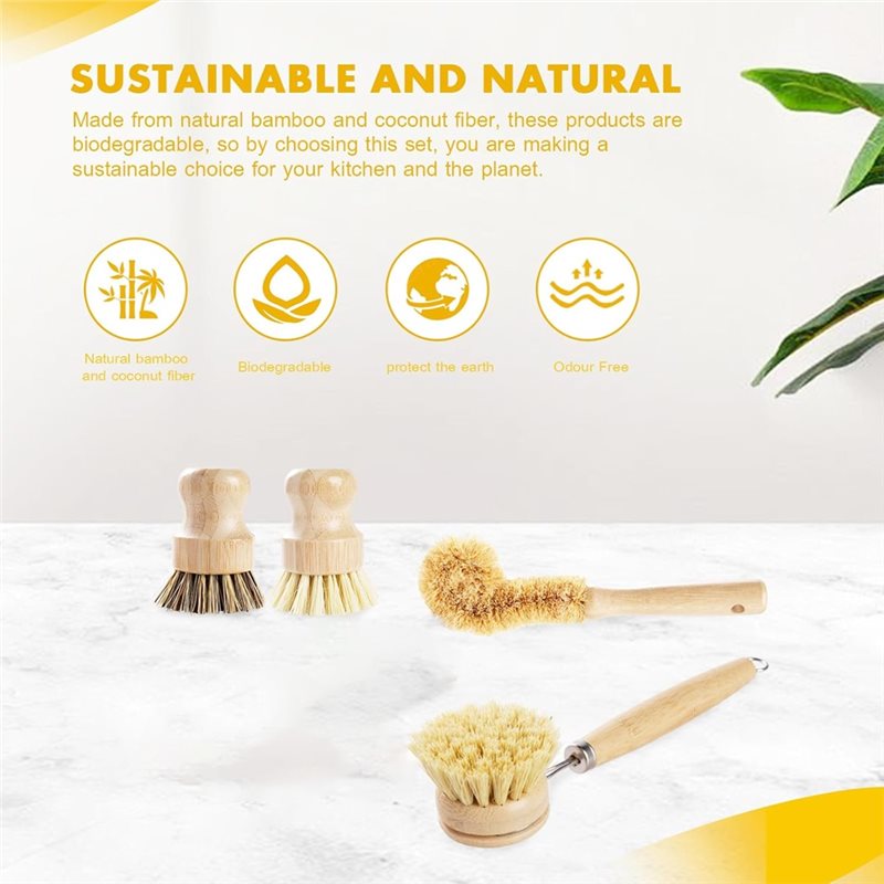 Set Sikat Piring Ergonomis ABN - Dish Brush Bamboo ulasan dan harga